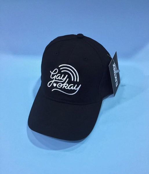 Casquette baseball "Gay Okay" - Noir