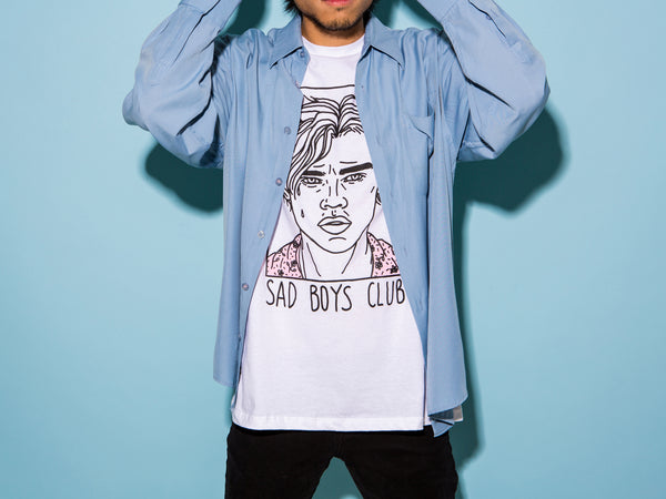 T-Shirt "Sad Boys Club (Leo) - Blanc